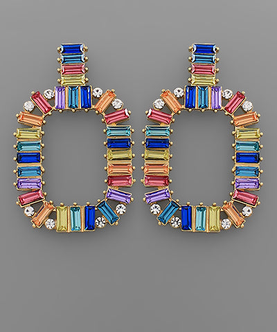 Jeweled Rectangle Earrings