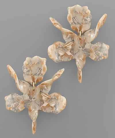 Acrylic Wavy Flower Earrings
