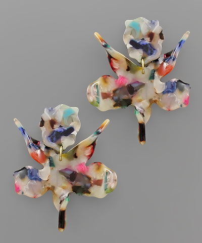 Acrylic Wavy Flower Earrings