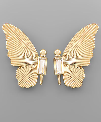 Textured Butterfly Wing Earrings