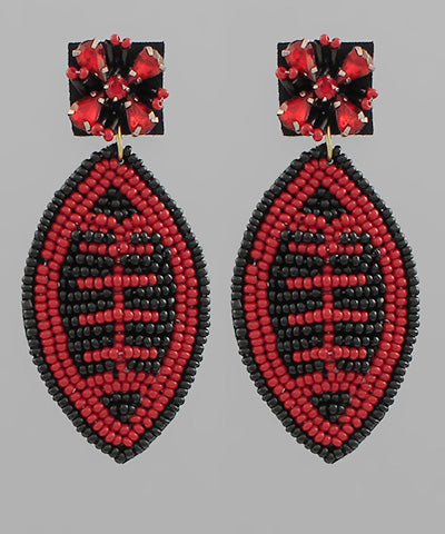 Beaded Football Earrings