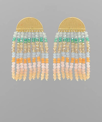 Beads Glass Tassel Earrings