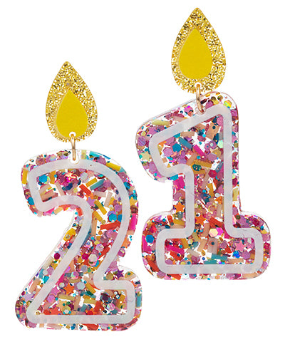 Glitter Age 21 &amp; Candle Light Earrings