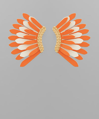 &quot;GAME DAY&quot; Color Coated Wing Earrings