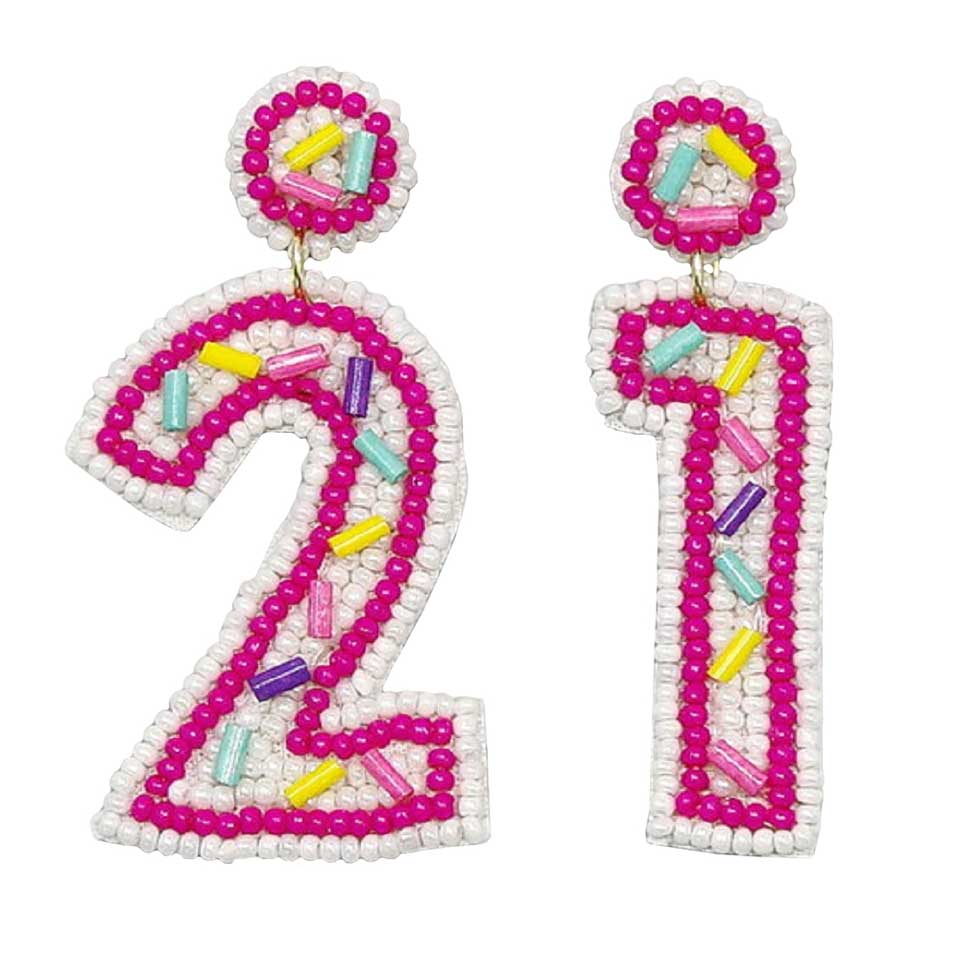 21 Birthday Beaded Earrings