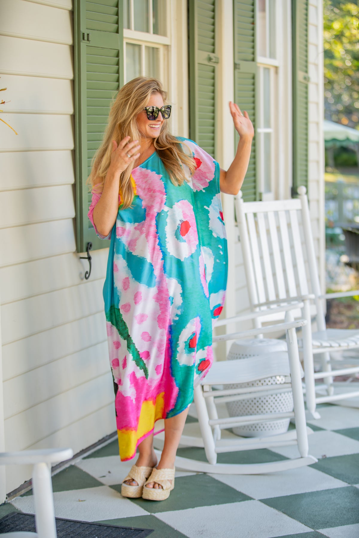 Poolside Pastels Maxi Coastal Caftan