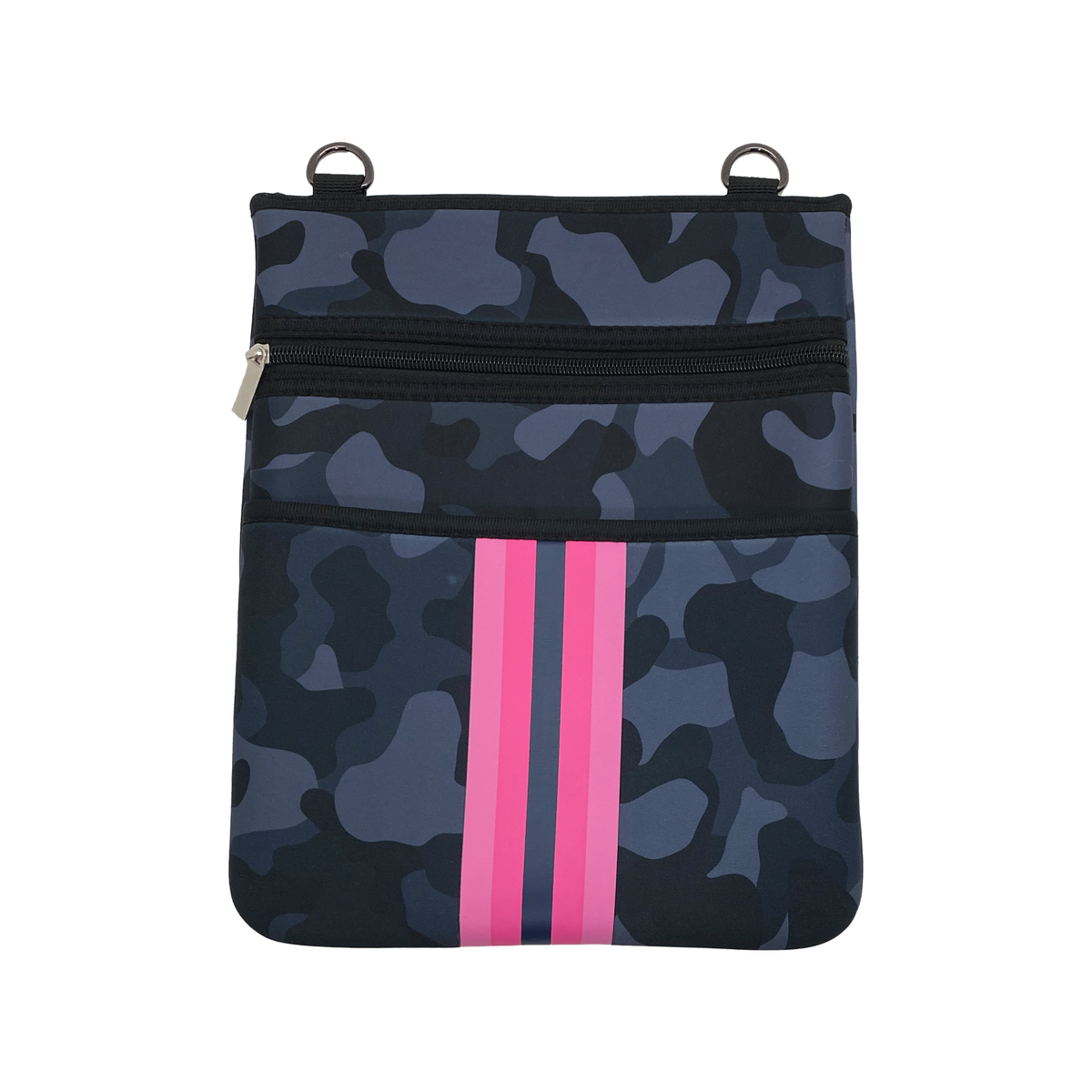 Neoprene Crossbody Bag Midnight Camo w/Stripe