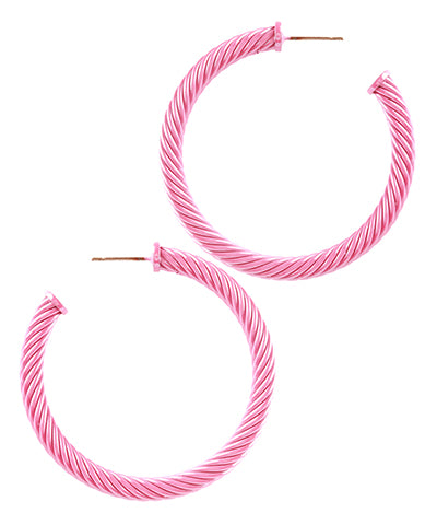 AB Color Coated Twisted Hoops