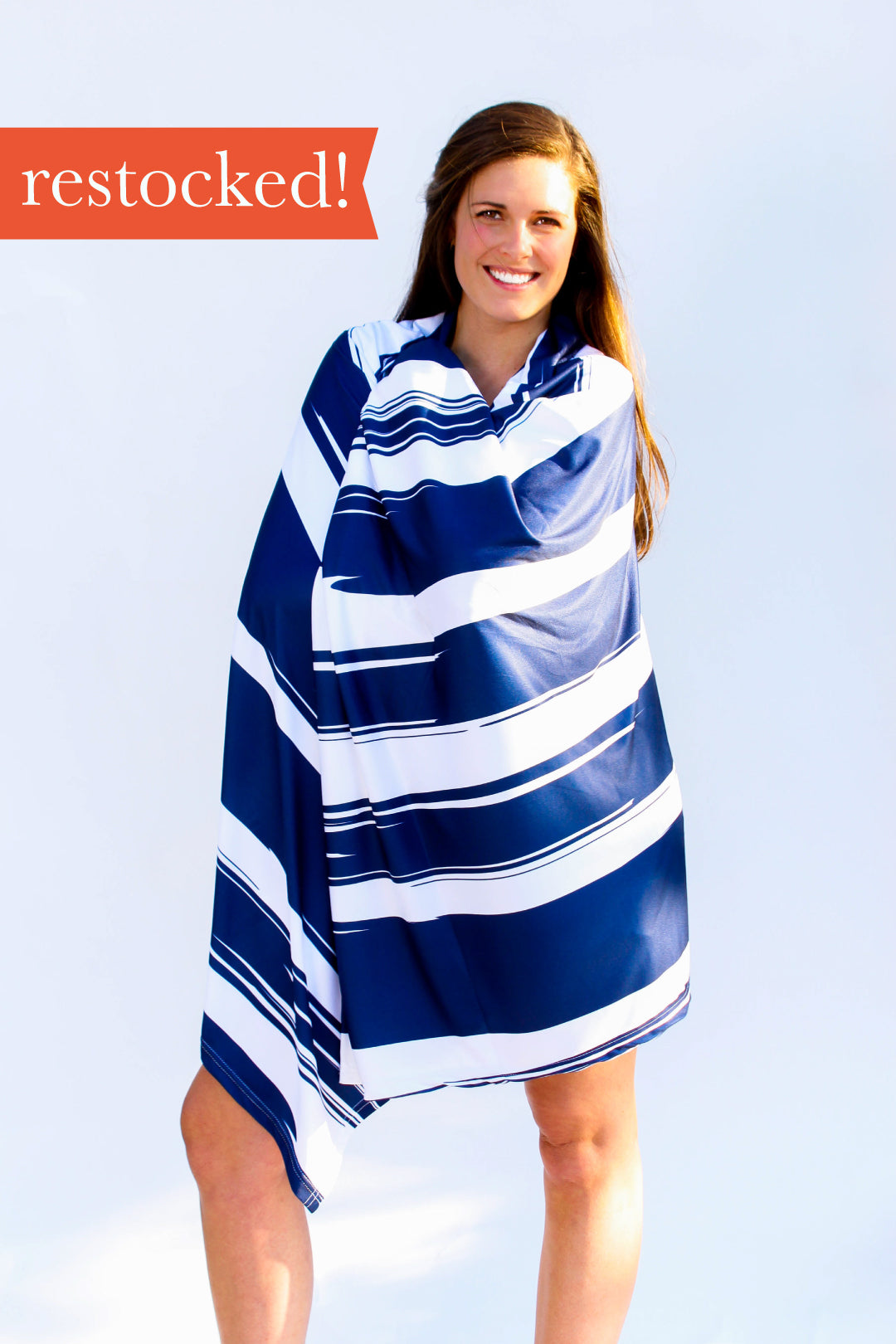 Nautical Stripes Navy Blanket