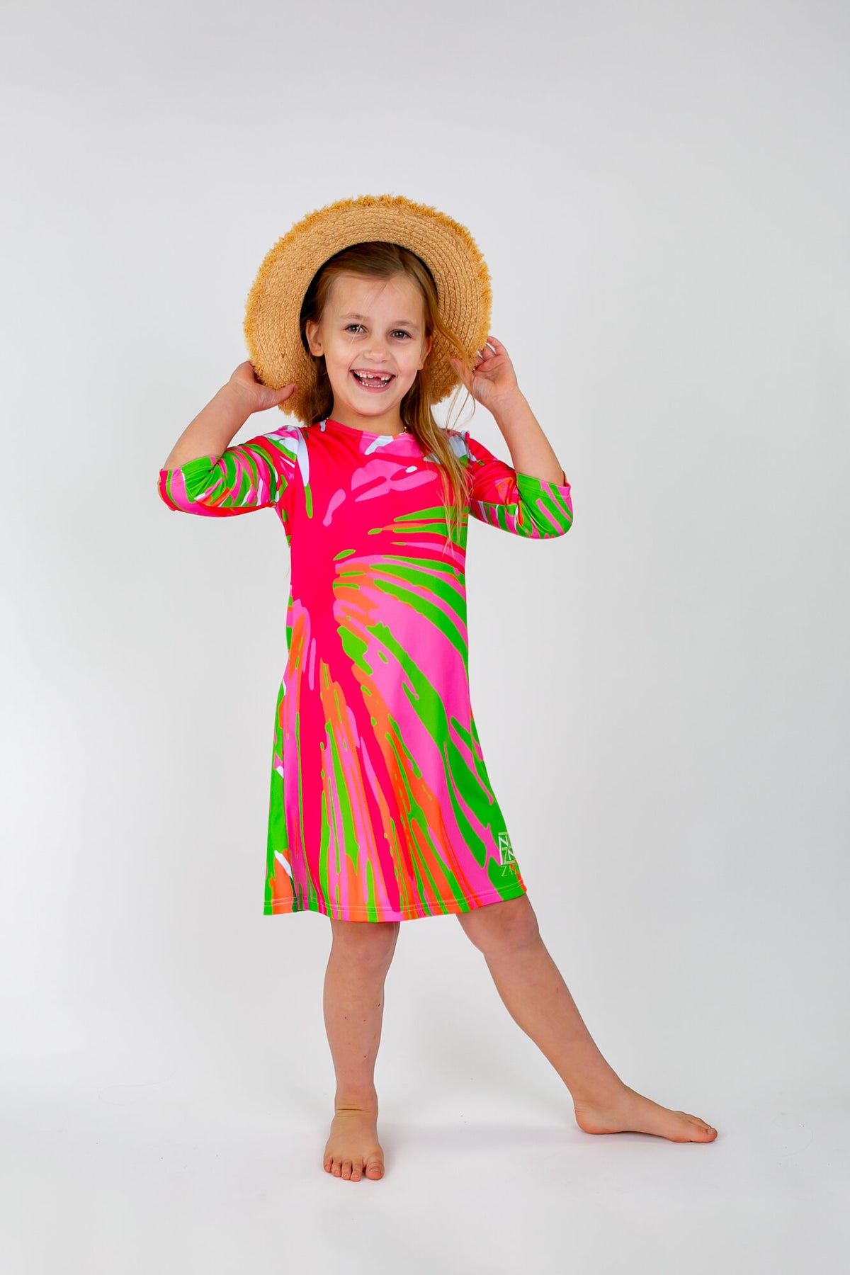 Little Ladies Punchy Palm Dock Dress